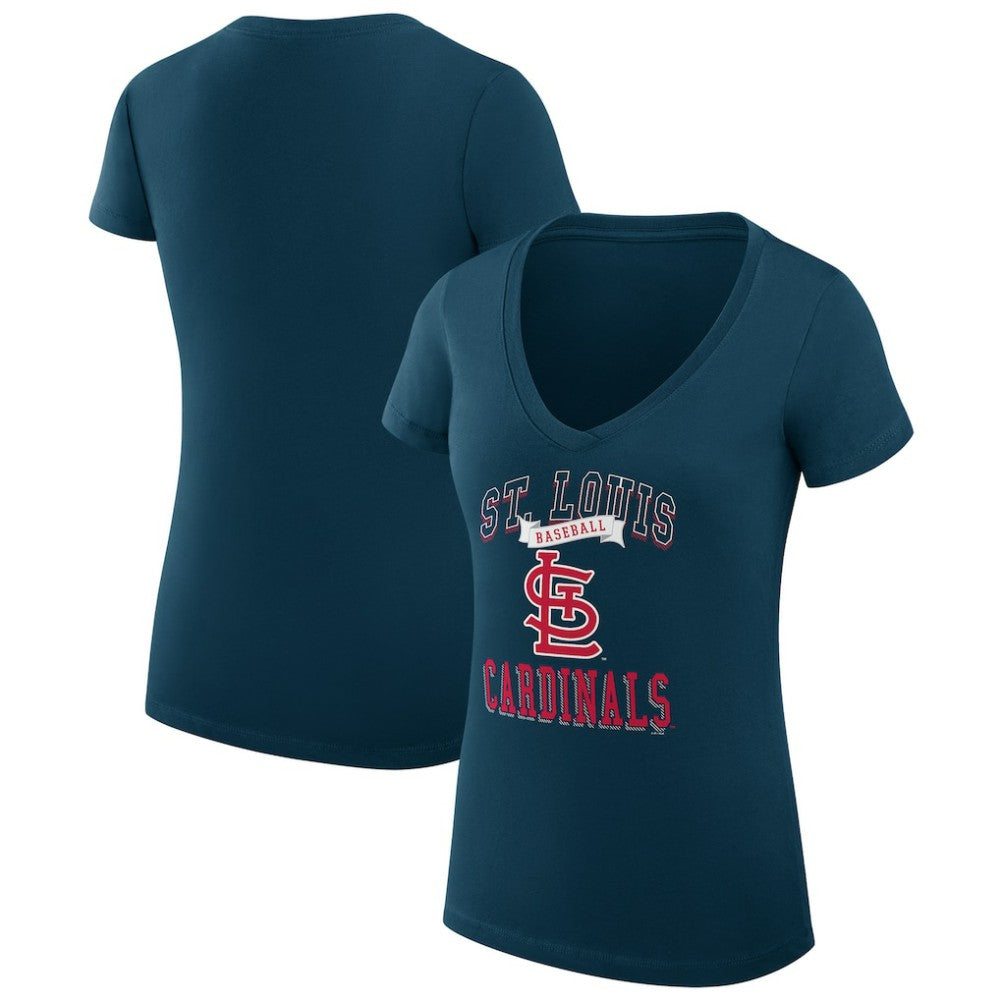 St. Louis Cardinals G-III 4Her by Carl Banks Women's Super-Slim Fit Lightweight Team Logo Graphic V-Neck T-Shirt Near Me
