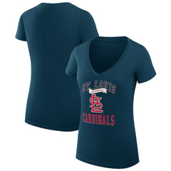 St. Louis Cardinals G-III 4Her by Carl Banks Women's Super-Slim Fit Lightweight Team Logo Graphic V-Neck T-Shirt Near Me