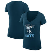 Tampa Bay Rays G-III 4Her by Carl Banks Women's Super-Slim Fit Lightweight Team Logo Graphic V-Neck T-Shirt Sale