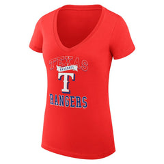 Texas Rangers G-III 4Her by Carl Banks Women's Super-Slim Fit Lightweight Team Logo Graphic V-Neck T-Shirt Online