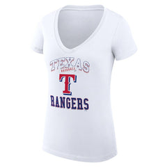 Texas Rangers G-III 4Her by Carl Banks Women's Super-Slim Fit Lightweight Team Logo Graphic V-Neck T-Shirt Discount