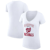 Washington Nationals G-III 4Her by Carl Banks Women's Super-Slim Fit Lightweight Team Logo Graphic V-Neck T-Shirt Discount