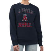 Los Angeles Angels G-III 4Her by Carl Banks Women's Team Logo Graphic Tri-Blend Fleece Pullover Sweatshirt Outlet