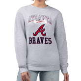 Atlanta Braves G-III 4Her by Carl Banks Women's Team Logo Graphic Tri-Blend Fleece Pullover Sweatshirt for sale