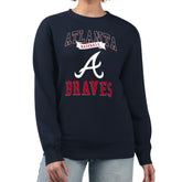 Atlanta Braves G-III 4Her by Carl Banks Women's Team Logo Graphic Tri-Blend Fleece Pullover Sweatshirt Online