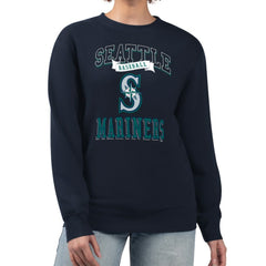 Seattle Mariners G-III 4Her by Carl Banks Women's Team Logo Graphic Tri-Blend Fleece Pullover Sweatshirt Outlet