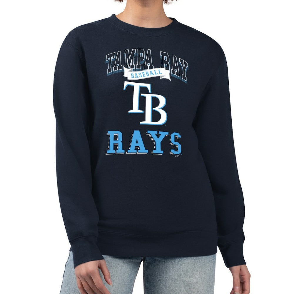 Tampa Bay Rays G-III 4Her by Carl Banks Women's Team Logo Graphic Tri-Blend Fleece Pullover Sweatshirt Online