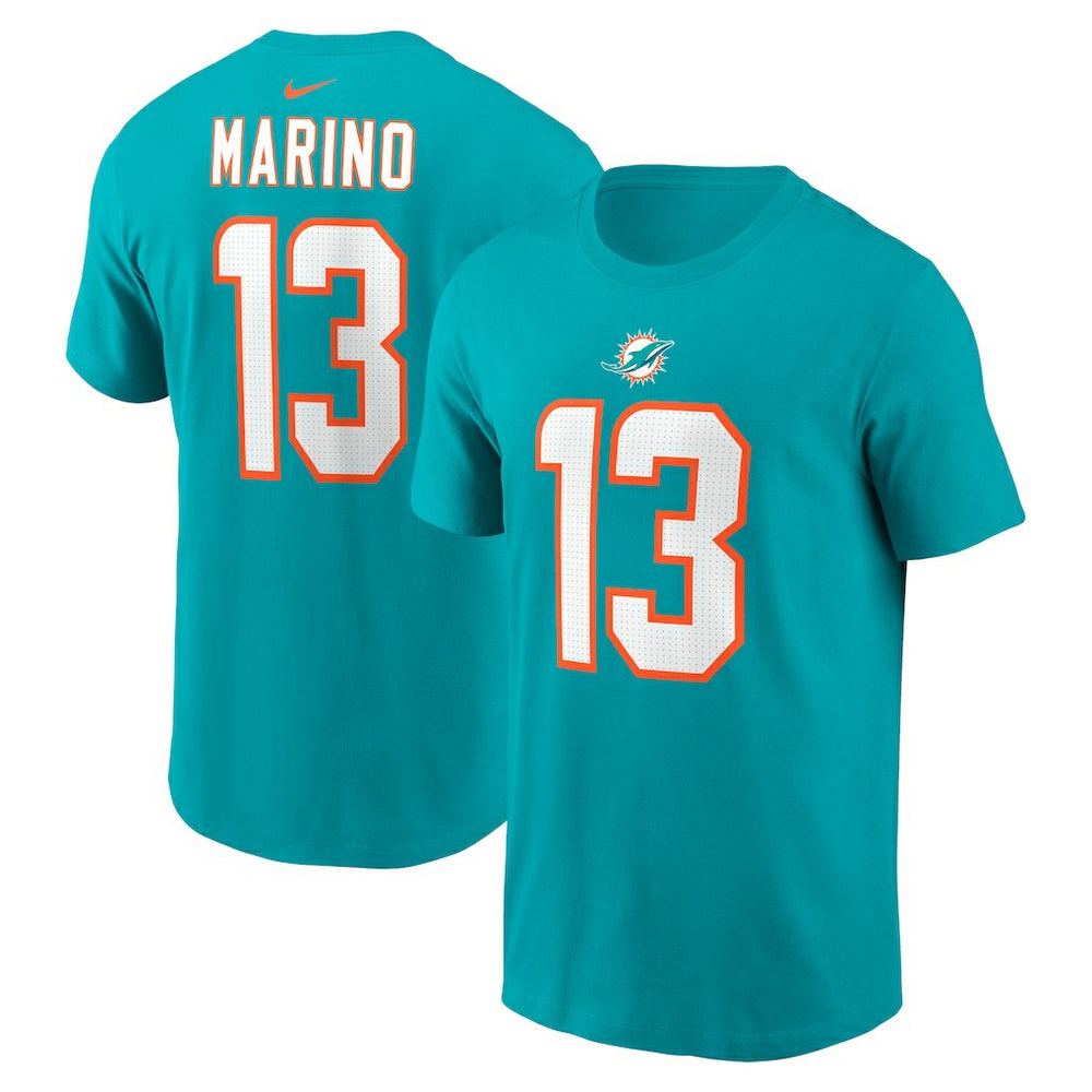 Dan Marino Miami Dolphins Retired Player Name & Number T-Shirt - Aqua - Nike