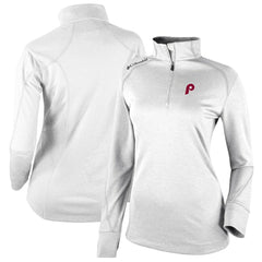 Philadelphia Phillies Columbia Women's Cooperstown Collection Shotgun 2.0 Omni-Wick Quarter-Zip Top - White Online