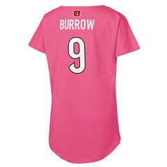 Joe Burrow Cincinnati Bengals Girls Youth Player Name & Number T-Shirt - Pink - NFL