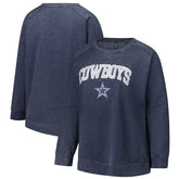 Dallas Cowboys Profile Women's Plus Size Acid Wash Raglan Sweatshirt - Navy - NFL