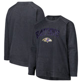 Baltimore Ravens Profile Women's Plus Size Acid Wash Raglan Sweatshirt - Charcoal - NFL