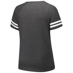 Arizona Cardinals Women's Plus Size Logo Striped Raglan Notch Neck T-Shirt - Charcoal - Fanatics