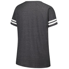 New York Jets Women's Plus Size Logo Striped Raglan Notch Neck T-Shirt - Charcoal - Fanatics