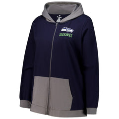 Seattle Seahawks Women's Hit It Full-Zip Hoodie - College Navy - Fanatics
