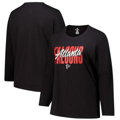 Atlanta Falcons Women's Long Sleeve Scoop Neck T-Shirt - Black - Fanatics