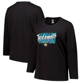 Jacksonville Jaguars Women's Long Sleeve Scoop Neck T-Shirt - Black - Fanatics