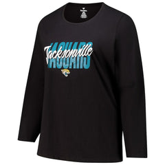 Jacksonville Jaguars Women's Long Sleeve Scoop Neck T-Shirt - Black - Fanatics