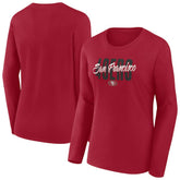 San Francisco 49ers Women's Long Sleeve Scoop Neck T-Shirt - Scarlet - Fanatics