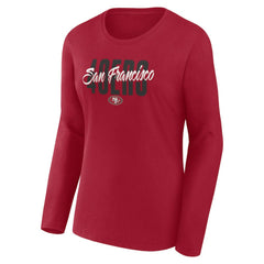 San Francisco 49ers Women's Long Sleeve Scoop Neck T-Shirt - Scarlet - Fanatics