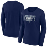 Dallas Cowboys Women's Long Sleeve Scoop Neck T-Shirt - Navy - Fanatics
