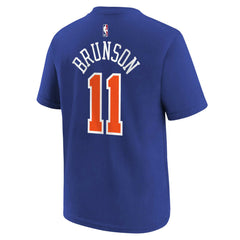 Nike Jalen Brunson New York Knicks Youth Icon Name & Number T-Shirt Blue