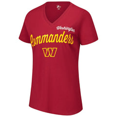 Washington Commanders G-III 4Her by Carl Banks Women's Post Season V-Neck T-Shirt - Burgundy - NFL