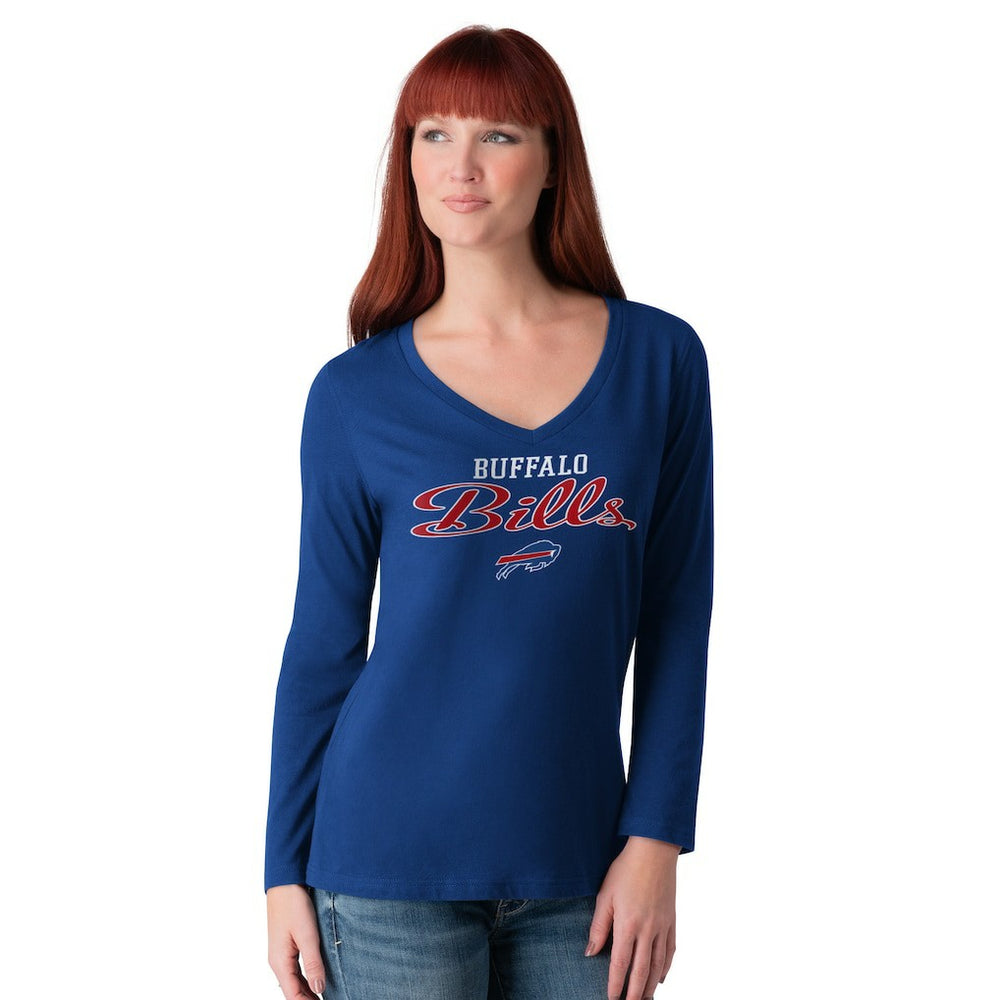 Buffalo Bills G-III 4Her by Carl Banks Women's Post Season Long Sleeve V-Neck T-Shirt - Royal - NFL