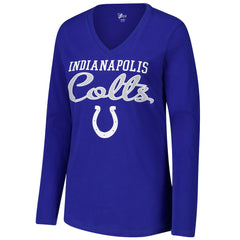 Indianapolis Colts G-III 4Her by Carl Banks Women's Post Season Long Sleeve V-Neck T-Shirt - Royal - NFL
