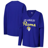 Los Angeles Rams G-III 4Her by Carl Banks Women's Post Season Long Sleeve V-Neck T-Shirt - Royal - NFL