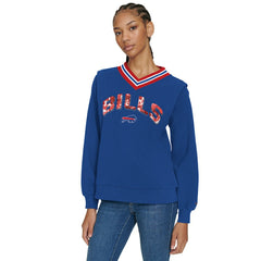 Buffalo Bills Tommy Hilfiger Women's Alice V-Neck Pullover Sweatshirt - Royal - NFL