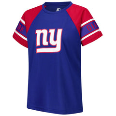 New York Giants Starter Women's 1st Rounder Color Block Raglan Top - Royal - NFL
