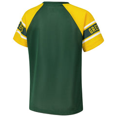 Green Bay Packers Starter Women's 1st Rounder Color Block Raglan Top - Green - NFL