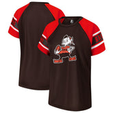 Cleveland Browns Starter Women's 1st Rounder Color Block Raglan Top - Brown - NFL