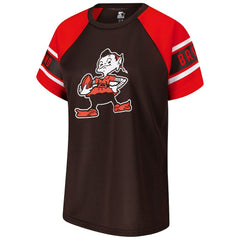 Cleveland Browns Starter Women's 1st Rounder Color Block Raglan Top - Brown - NFL