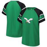 Philadelphia Eagles Starter Women's 1st Rounder Color Block Raglan Top - Kelly Green - NFL