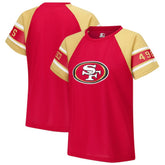 San Francisco 49ers Starter Women's 1st Rounder Color Block Raglan Top - Red - NFL