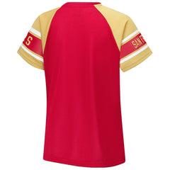 San Francisco 49ers Starter Women's 1st Rounder Color Block Raglan Top - Red - NFL