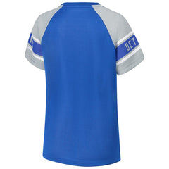 Detroit Lions Starter Women's 1st Rounder Color Block Raglan Top - Blue - NFL