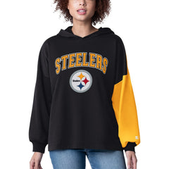 Pittsburgh Steelers Starter Women's Power Move Long Sleeve Pullover Hoodie - Black - NFL