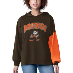 Cleveland Browns Starter Women's Power Move Long Sleeve Pullover Hoodie - Brown - NFL