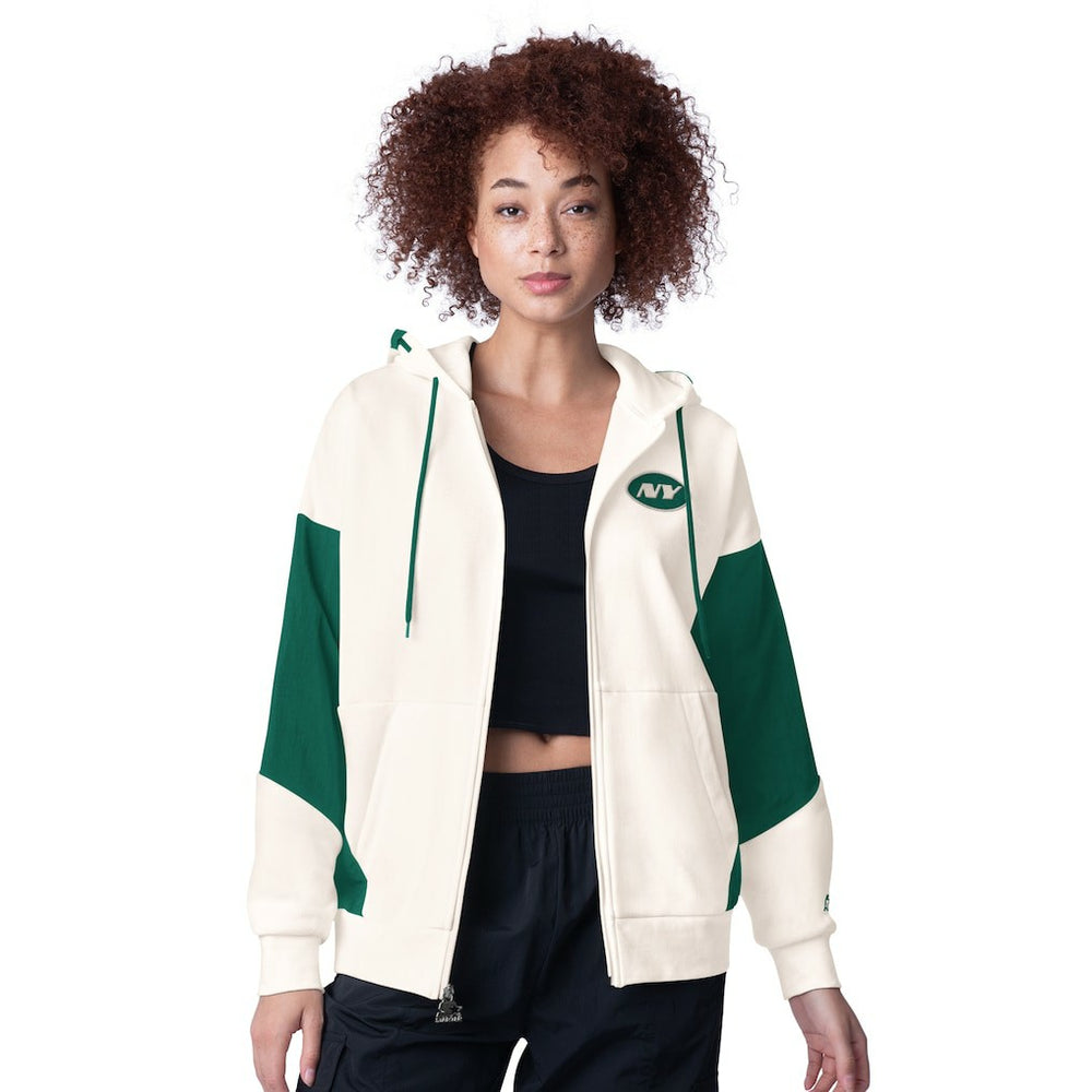 New York Jets Starter Women's Scrimmage Full-Zip Hoodie - White - NFL