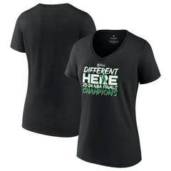 Fanatics Boston Celtics Women's 2024 NBA Finals Champions Pump Fake Hometown Originals V-Neck T-Shirt Black