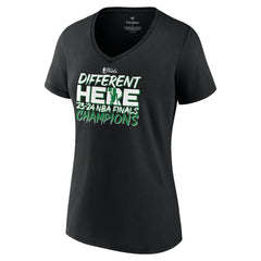 Fanatics Boston Celtics Women's 2024 NBA Finals Champions Pump Fake Hometown Originals V-Neck T-Shirt Black