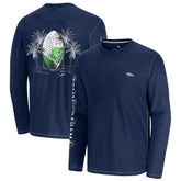 Denver Broncos Oasis Endzone Lux Long Sleeve T-Shirt - Blue - Tommy Bahama