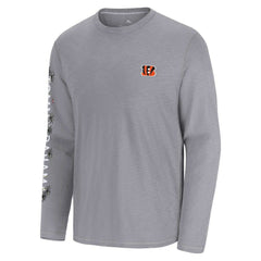 Cincinnati Bengals Oasis Endzone Lux Long Sleeve T-Shirt - Gray - Tommy Bahama