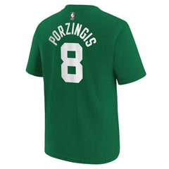 Nike Kristaps Porzingis Boston Celtics Youth Icon Name & Number T-Shirt Kelly Green