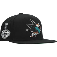San Jose Sharks Mitchell & Ness Core Top Spot Snapback Hat - Black | NHL near me