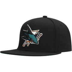 San Jose Sharks Mitchell & Ness Core Top Spot Snapback Hat - Black | NHL near me
