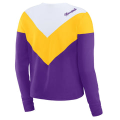 Minnesota Vikings WEAR by Erin Andrews Women's Chevron Tri-Blend Long Sleeve T-Shirt - Purple/Gold - NFL